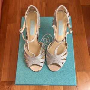 Betsey Johnson Silver Heels, Size 6.5